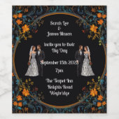 Gepersonaliseerde bruiloft uitnodigingen en uitnod wijn etiket (Enkel label)