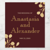 Gepersonaliseerde bruiloft wijn fles label. wijn l wijn etiket (Enkel label)