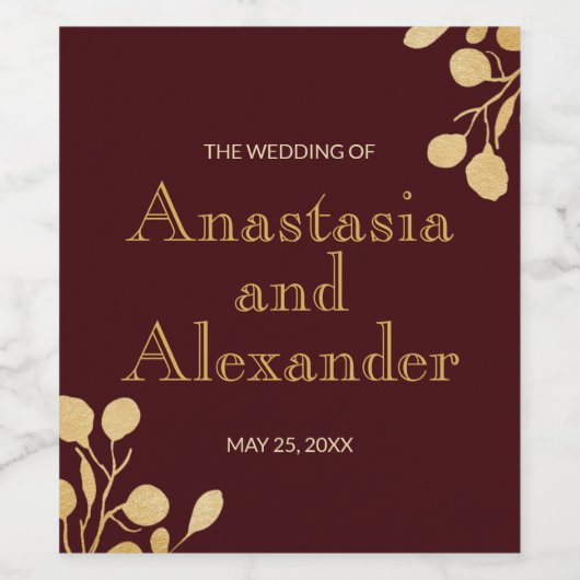 Gepersonaliseerde bruiloft wijn fles label. wijn l wijn etiket (Enkel label)