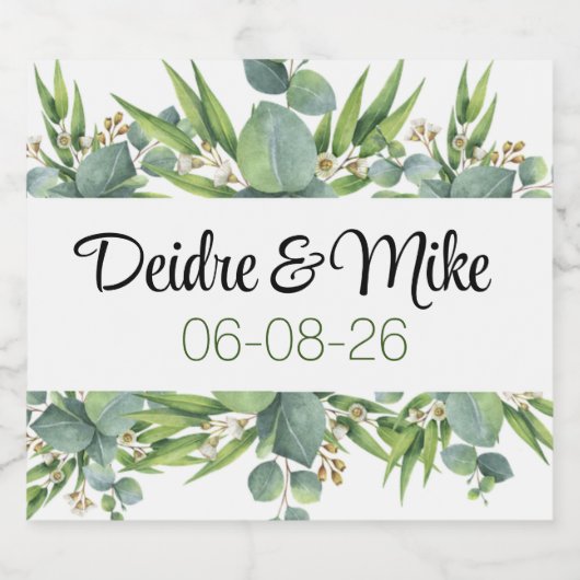 Gepersonaliseerde bruiloft wijn flessen sparkling wijnetiket (Enkel label)