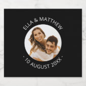 Gepersonaliseerde bruiloft wijn label met foto sparkling wijnetiket (Enkel label)