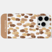 Gepersonaliseerde Bruin Modern Waterverf Dot Patte Case-Mate iPhone Case (Achterkant (horizontaal))