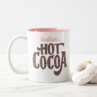 Gepersonaliseerde bruine en roze hete cacao