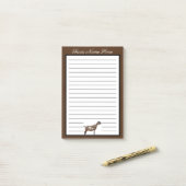 Gepersonaliseerde Bruine en Witte Nubische Zuivelg Post-it® Notes (Op bureau)