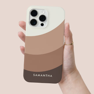 Gepersonaliseerde Bruine Gradient Moderne Naam Chi iPhone 15 Pro Max Hoesje