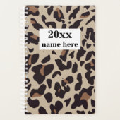 Gepersonaliseerde bruine luipaard print planner (Voorkant)