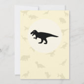 Gepersonaliseerde brullende dinosaurus 1e verjaard kaart (Achterkant)