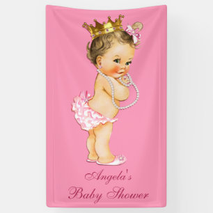 Gepersonaliseerde Brunette Weinig Baby shower van Spandoek