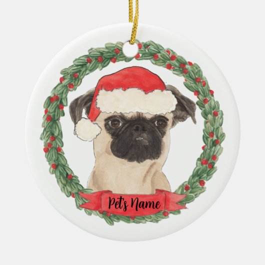 Gepersonaliseerde Brussels Griffon Kerstmis Keramisch Ornament (Voorkant)