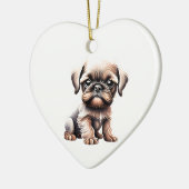 Gepersonaliseerde Brussels Griffon Puppy Keramisch Ornament (Links)