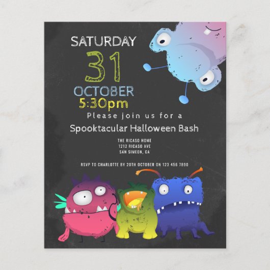 Gepersonaliseerde BUDGET Monster Bash Halloween Pa (Voorkant)