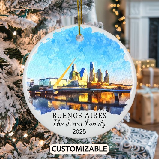 Gepersonaliseerde Buenos Aires Ornament, Argentini Keramisch Ornament