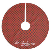 Gepersonaliseerde Buffalo Plaid Tree Rok Kerstboom Rok (Voorkant)