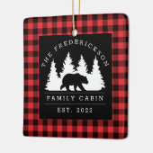 Gepersonaliseerde buffelbeklede Beer Keramisch Ornament (Links)