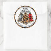 Gepersonaliseerde buffels van gebundelde kerstaven ronde sticker (Tas)