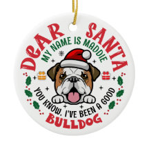 Gepersonaliseerde Bulldog hond Kerstboom Ronde