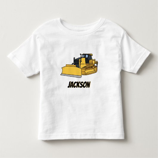 Gepersonaliseerde Bulldozer Bouwwagen Kinder Shirts (Voorkant)