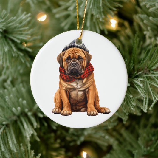 Gepersonaliseerde bullmastiff hond keramisch ornament (Boom)