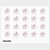 Gepersonaliseerde Bunny Butterfly Ronde Sticker (Vel)