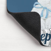 Gepersonaliseerde Bunny Rabbit Blue en White Lace  Muismat (Hoek)