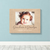 Gepersonaliseerde Burlap Fotodoek Canvas Afdruk (Insitu (Houten vloer))