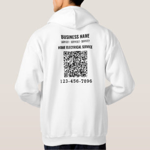 Gepersonaliseerde Business Logo QR code Work Outfi Hoodie