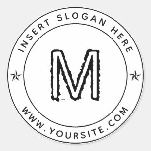 Gepersonaliseerde Business Monogram Round Ronde Sticker
