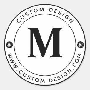 Gepersonaliseerde Business Monogram Round Ronde Sticker