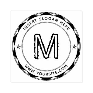 Gepersonaliseerde Business Monogram Round Rubberstempel