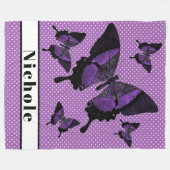 Gepersonaliseerde Butterflies Fleece Deken (Voorkant (Horizontaal))