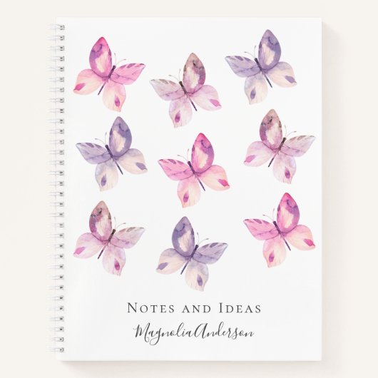 Gepersonaliseerde Butterflies Notitieboek (Voorkant)