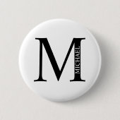 Gepersonaliseerde Button monogram en naam Pinback (Voorkant)
