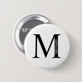 Gepersonaliseerde Button monogram en naam Pinback (Voorkant /achterkant)