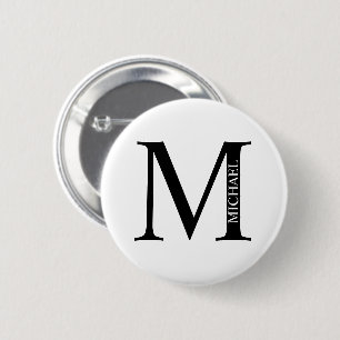 Gepersonaliseerde Button monogram en naam Pinback