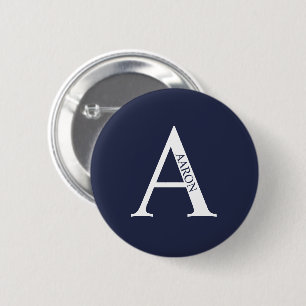 Gepersonaliseerde Button monogram en naam Pinback