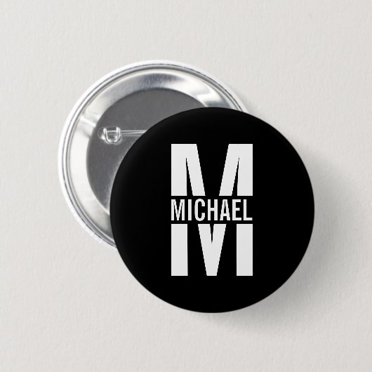 Gepersonaliseerde Button monogram en naam Pinback (Voorkant /achterkant)