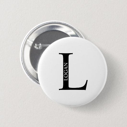 Gepersonaliseerde Button monogram en naam Pinback (Voorkant /achterkant)