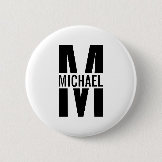 Gepersonaliseerde Button monogram en naam Pinback (Voorkant)