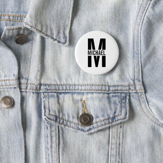 Gepersonaliseerde Button monogram en naam Pinback (In situ)