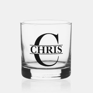 Gepersonaliseerde C Naam Custom Gift voor Hem Dad Whisky Glas