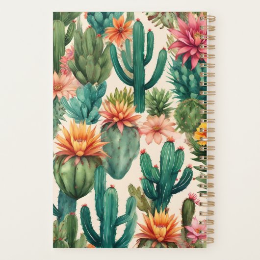 Gepersonaliseerde Cactus Art Print Planner (Achterkant)