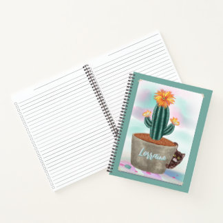 Gepersonaliseerde Cactus Zaterdag lijst Spiral Not Notitieboek