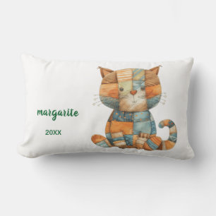 Gepersonaliseerde Calico Cat Kunstwerk Lumbar Kuss Kussen