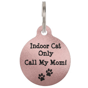 Gepersonaliseerde "Call My Mom" Cat ID Label - Bin Huisdierpenning