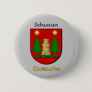 Gepersonaliseerde Camacho Historisch Schild Ronde Button 5,7 Cm