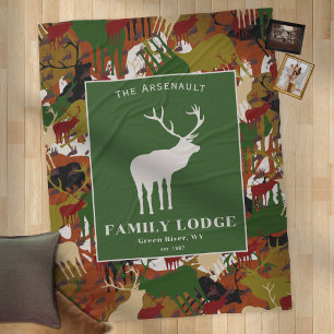 Gepersonaliseerde camouflage bruin groen fleece deken