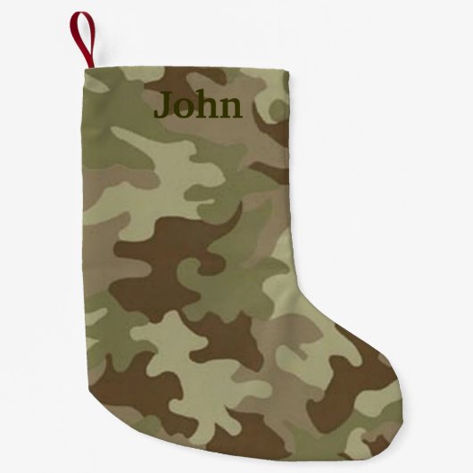 Gepersonaliseerde Camouflage Kerstkous Kleine Kerstsok (Voorkant)