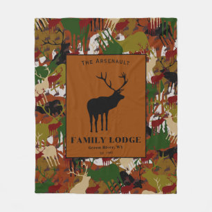 Gepersonaliseerde camouflage zwart bruin groen fleece deken