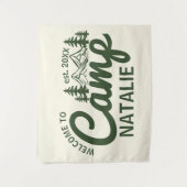 Gepersonaliseerde Camp Bach Bachelorette Party Cus Wandkleed (Voorkant)