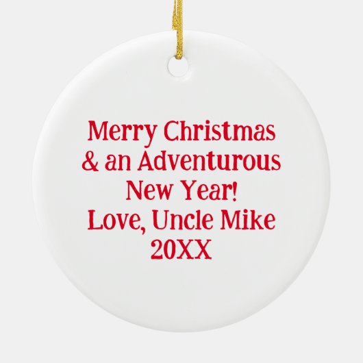 Gepersonaliseerde Camping thema Kerstmis Keramisch Ornament (Achterkant)